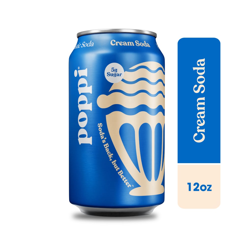 Poppi Cream Soda Prebiotic Soda Can