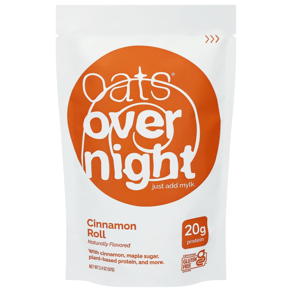 Oats Overnight Cinnamon Roll Oatmeal Shake, 2.4oz Pouch