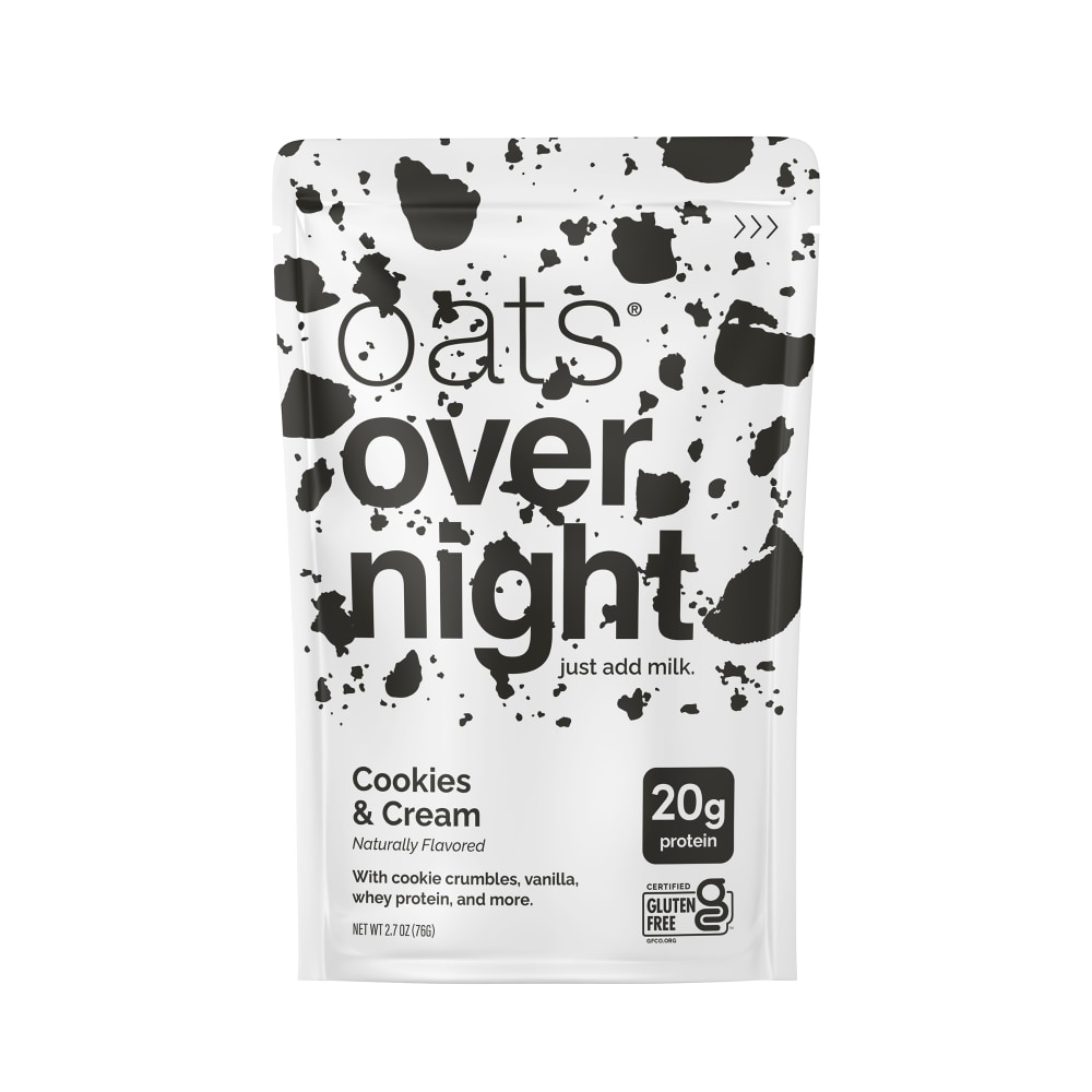 Oats Overnight Cookies & Cream Oatmeal Shake, 2.7oz Pouch