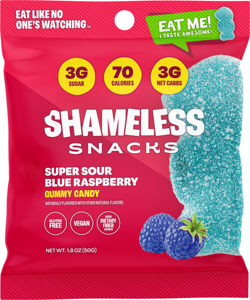 Shameless® Snacks Super Sour Blue Raspberry Gummy Candy