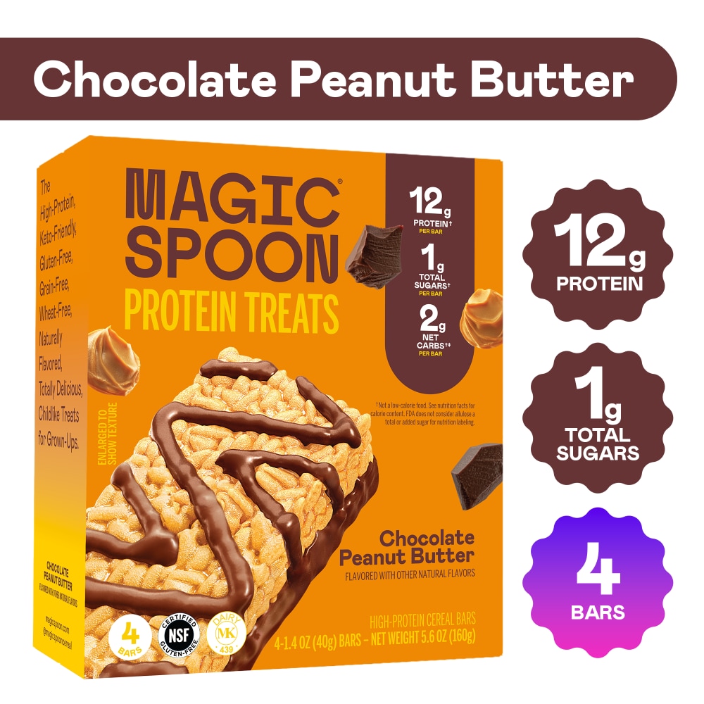 Magic Spoon® High-Protein Gluten-Free Chocolate Peanut Butter Cereal Treat Bars