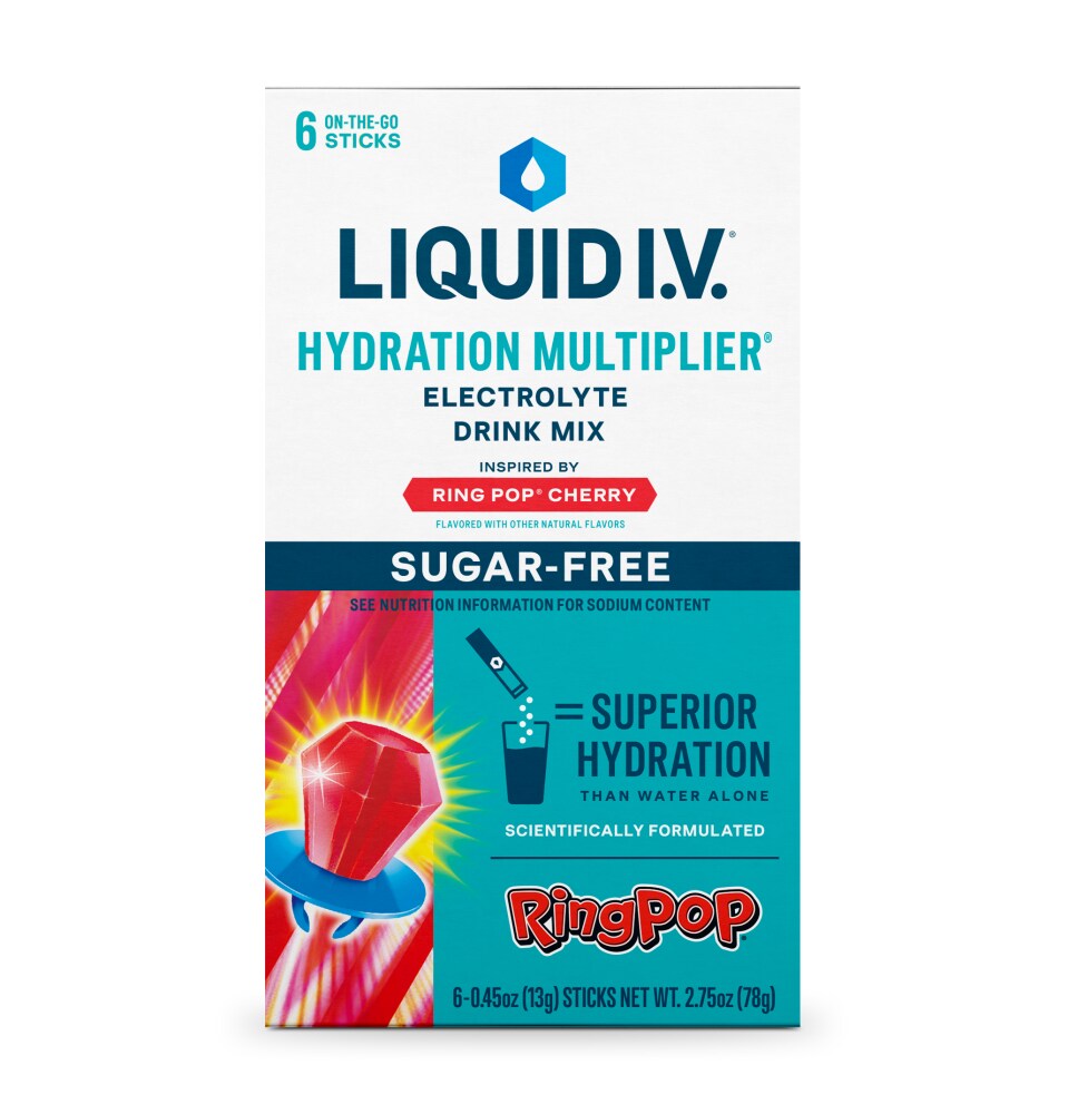 Liquid I.V. 6ct Sugar Free Ring Pop Cherry – Carton