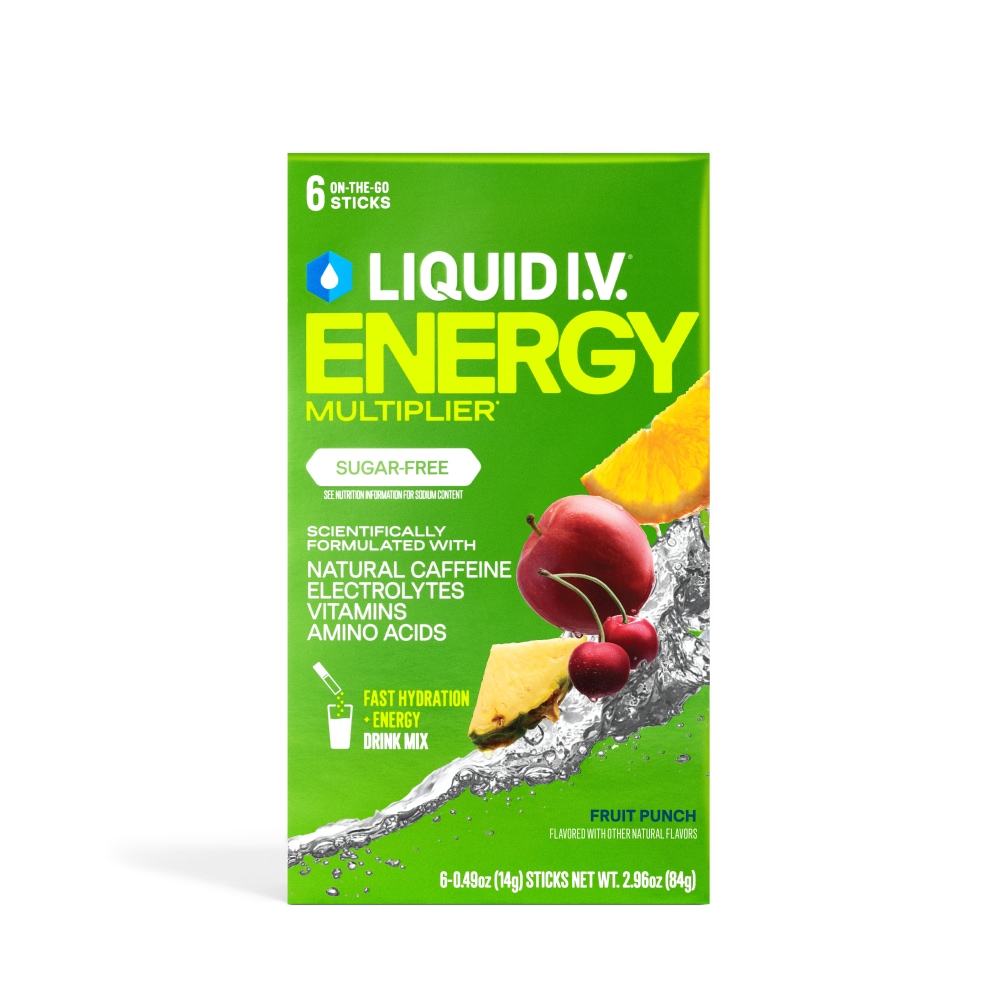 Liquid I.V. 6ct Sugar Free Energy Fruit Punch – Carton