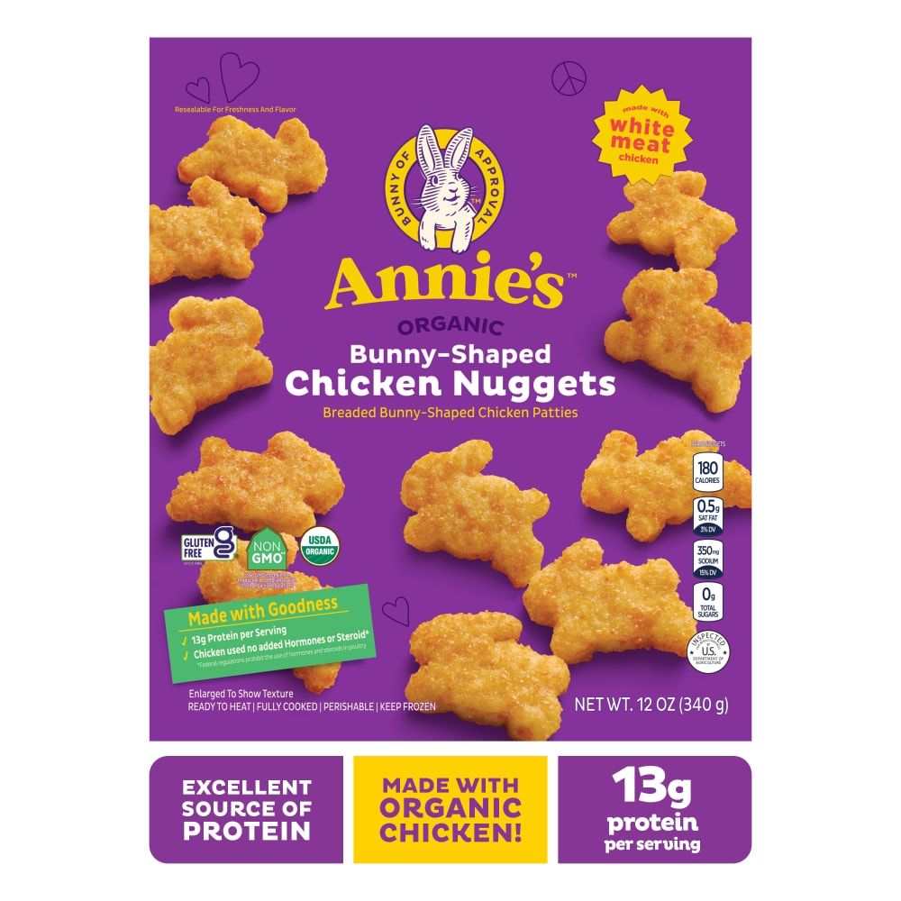 Annie’s Organic Bunny-Shaped Chicken Nuggets, Frozen, 12 oz