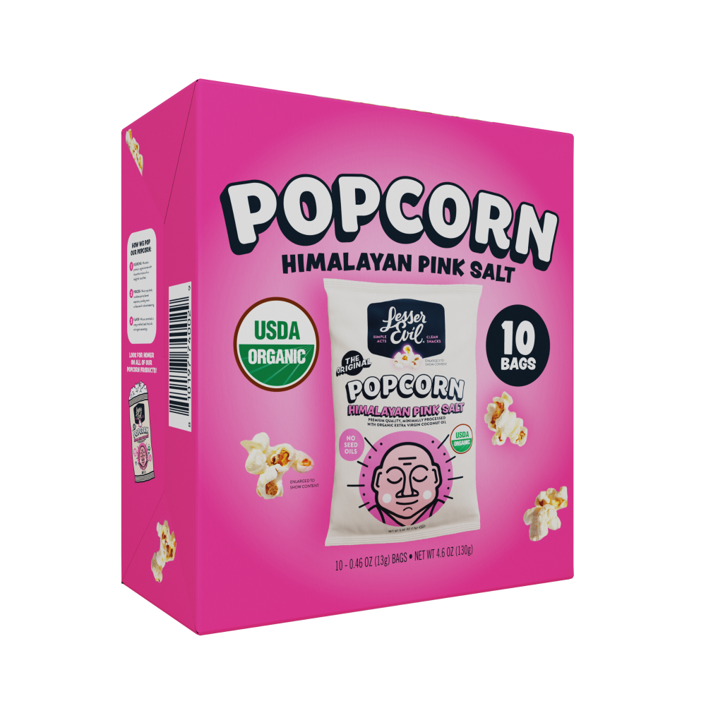LesserEvil Himalayan Pink Organic Popcorn Snack Box