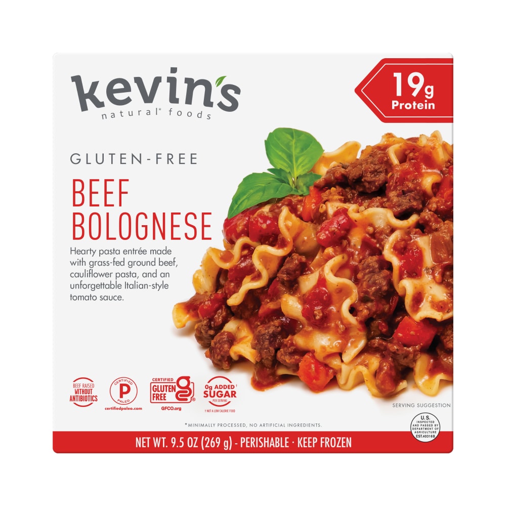 Kevin’s Natural Foods Gluten-Free Beef Bolognese Frozen Meal