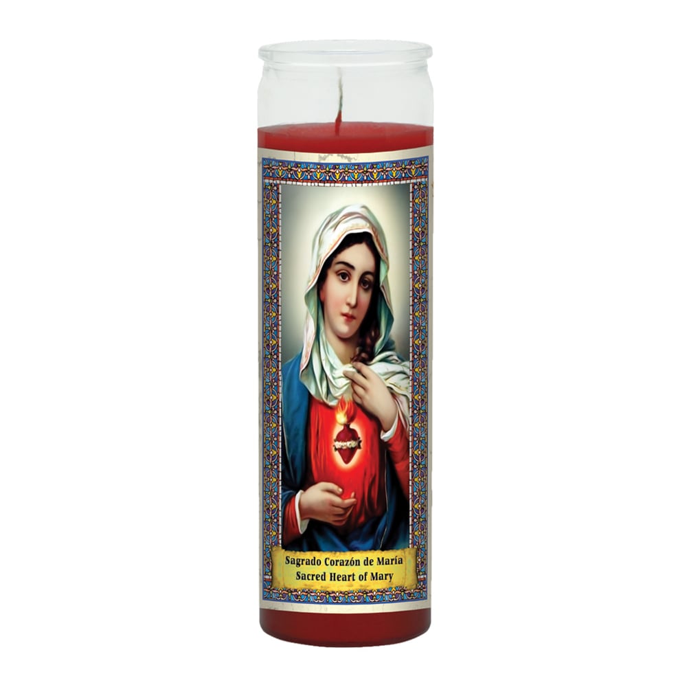 St. Jude Candle Company Sacred Heart of Mary Candle – Red