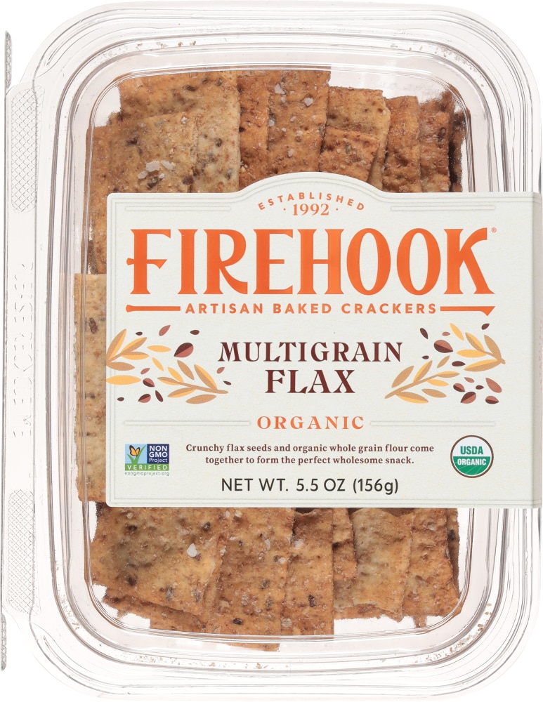 Firehook Organic Multigrain Flax Artisan Baked Crackers 5.5 oz