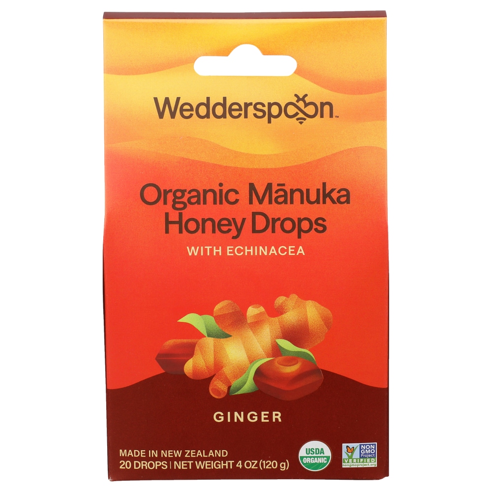 Wedderspoon™ Organic Ginger Manuka Honey Drops