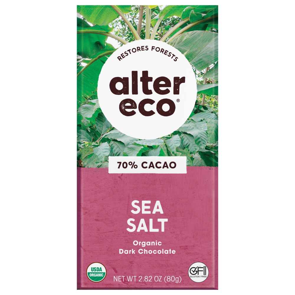Alter Eco Organic Deep Dark Sea Salt Chocolate Bar