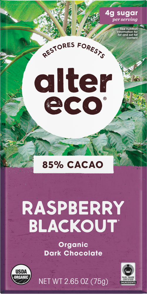 Alter Eco® Raspberry Blackout Organic Dark Chocolate Bar