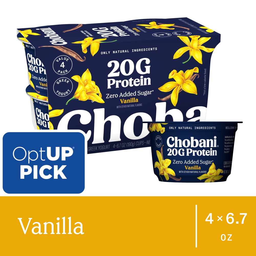 Chobani® 20g Protein Lowfat Greek Yogurt Vanilla 6.7oz 4PK