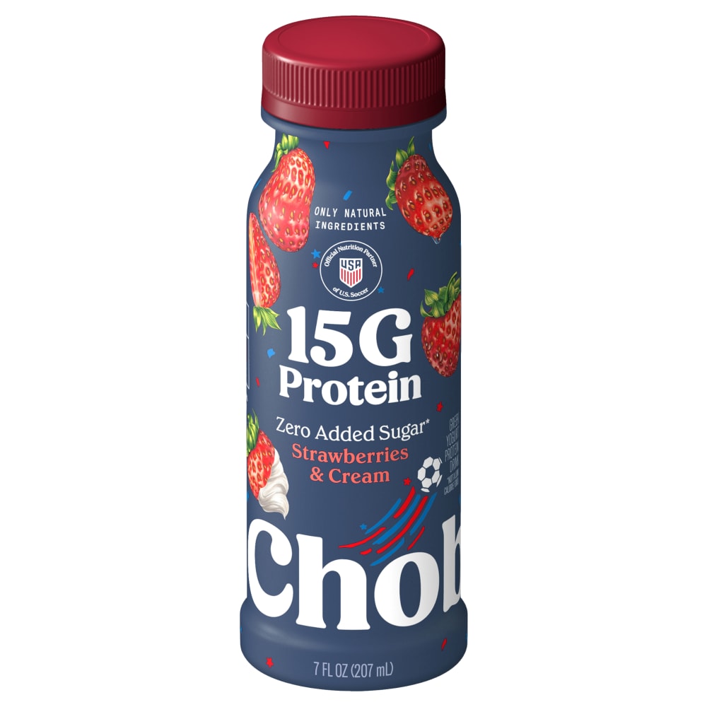 Chobani® 15g Protein Lowfat Greek Yogurt Drink Strawberries & Cream 7 fl oz