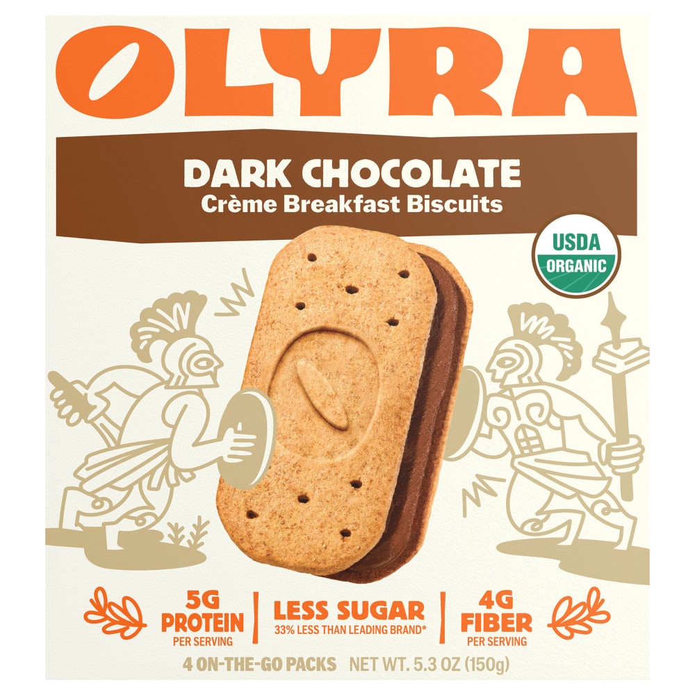 Olyra Organic Ancient Greek Dark Chocolate Sandwich Breakfast Biscuits