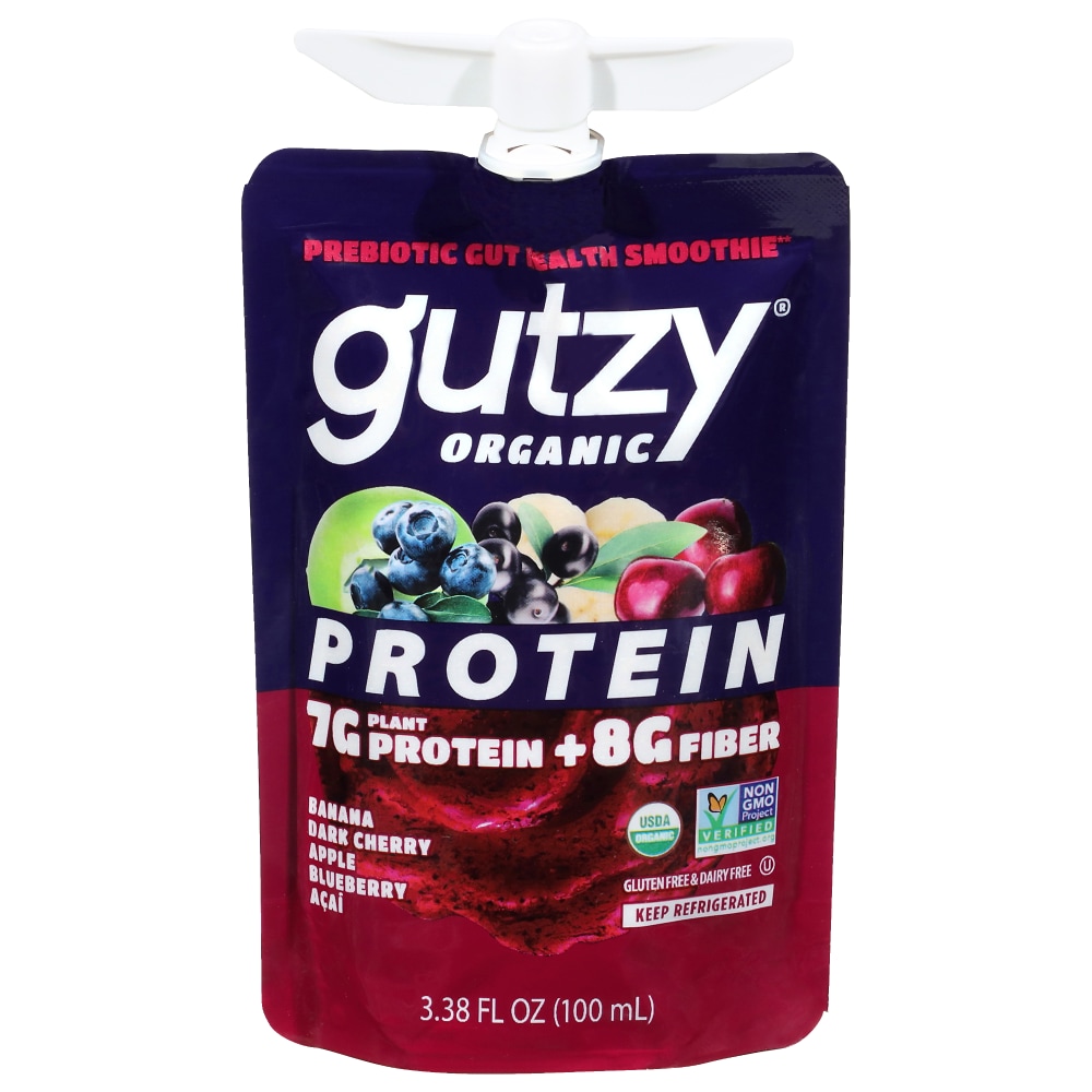 Gutzy Organic® Cherry Blueberry Acai Plant Protein Smoothie