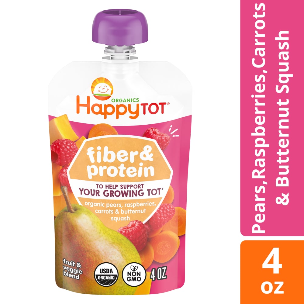Happy Tot Stage 4 Organic Pears Raspberries Carrots & Butternut Squash Pouch