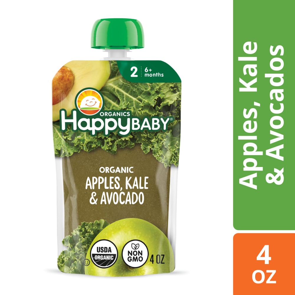 Happy Baby Clearly Crafted Stage 2 Apples Kale & Avocados Pouch