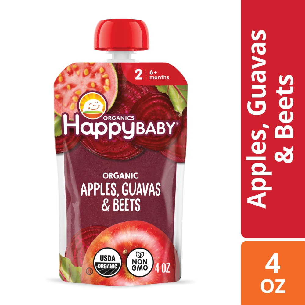 Happy Baby Clearly Crafted Stage 2 Apples Guavas & Beets Pouch