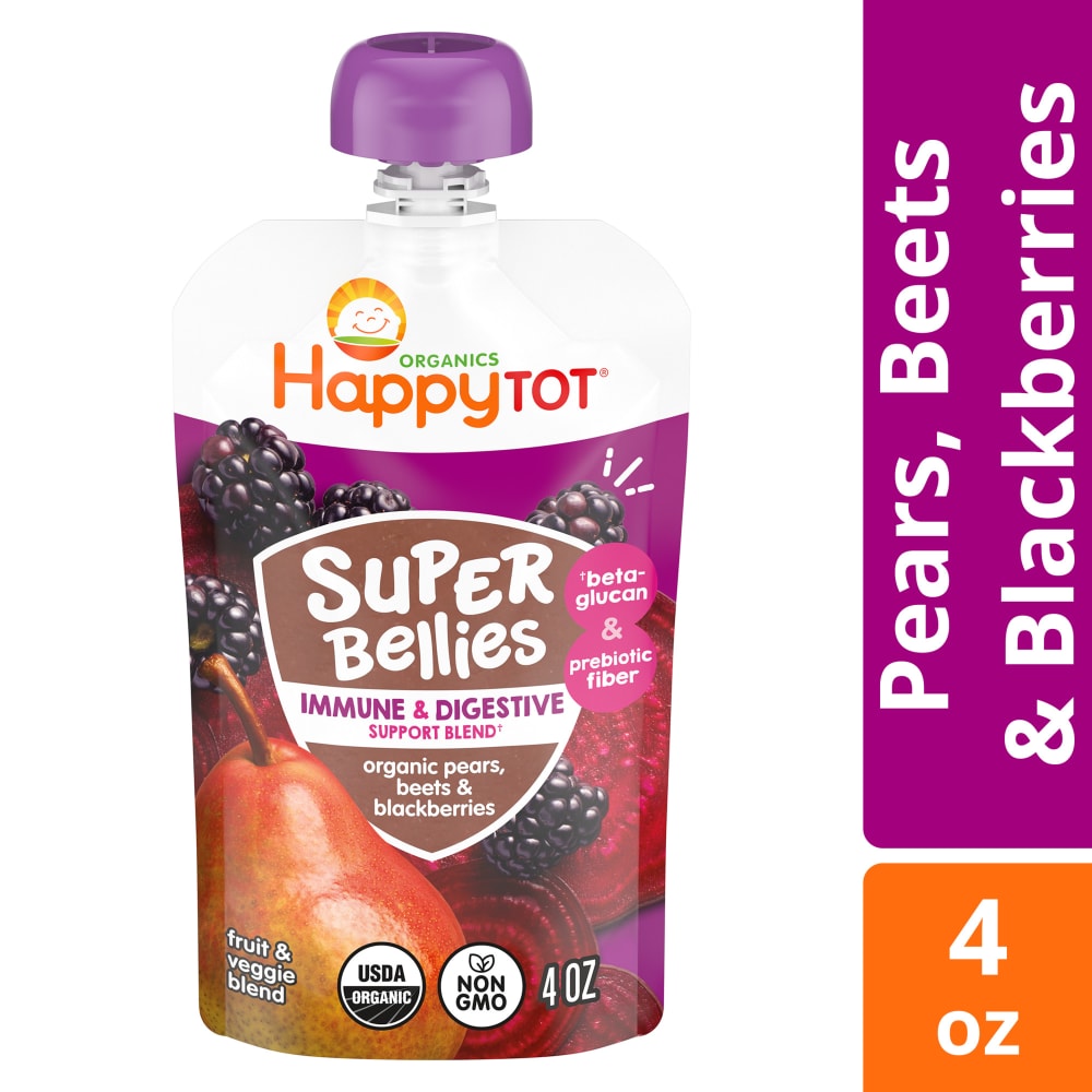 Happy Tot Organics Super Bellies Stage 4 Pears Beets & Blackberries Organic Tot Food Pouch