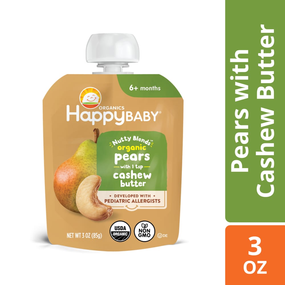 Nutty Blends Stage 2 Organic Pears with Cashew Butter Baby Food Pouch