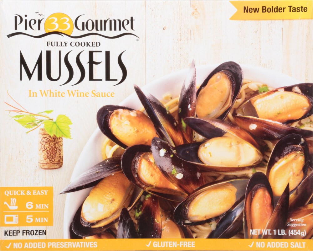 Pier 33 Gourmet Mussels in White Wine Sauce