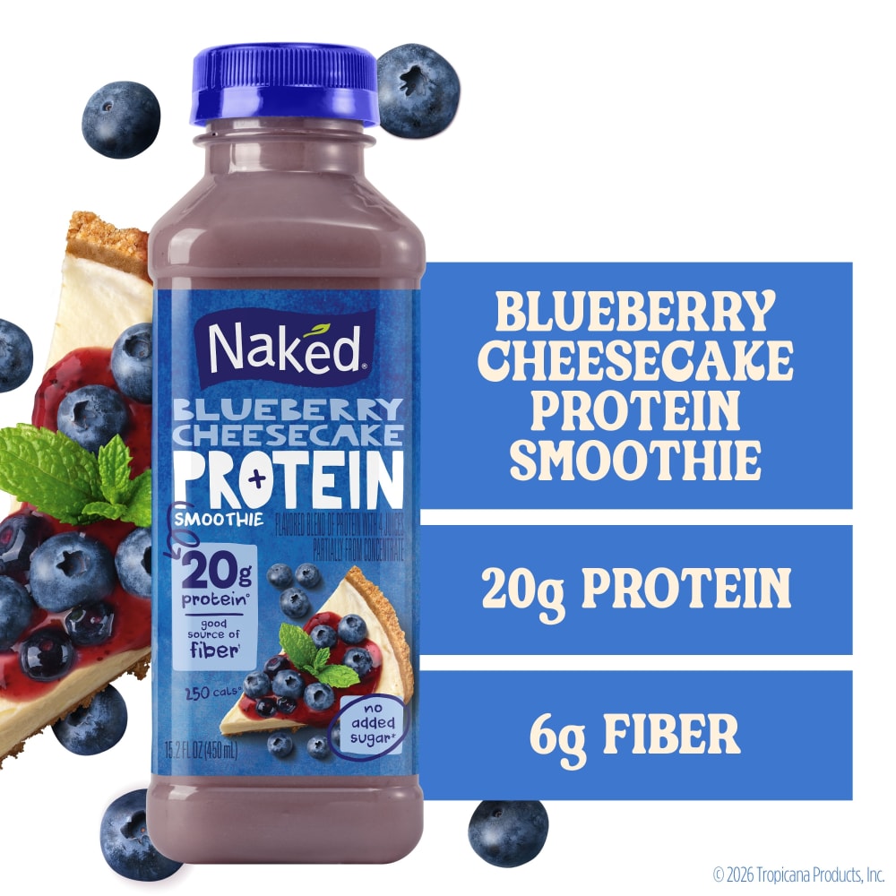 Naked Protein Blueberry Cheesecake with 20g of Protein, 15.2 fl oz bottle