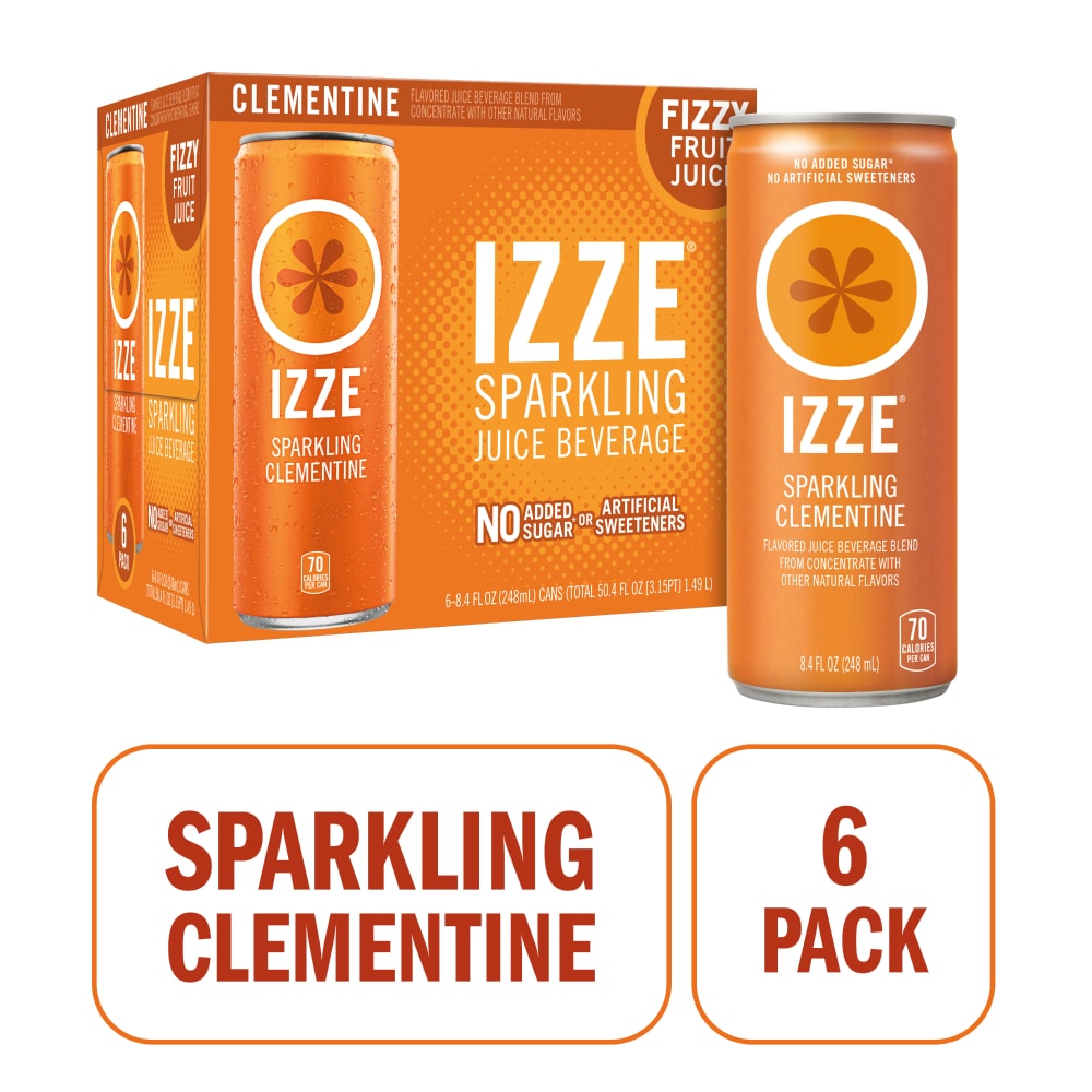 IZZE No Sugar Added Clementine Sparkling Juice Beverage Blend
