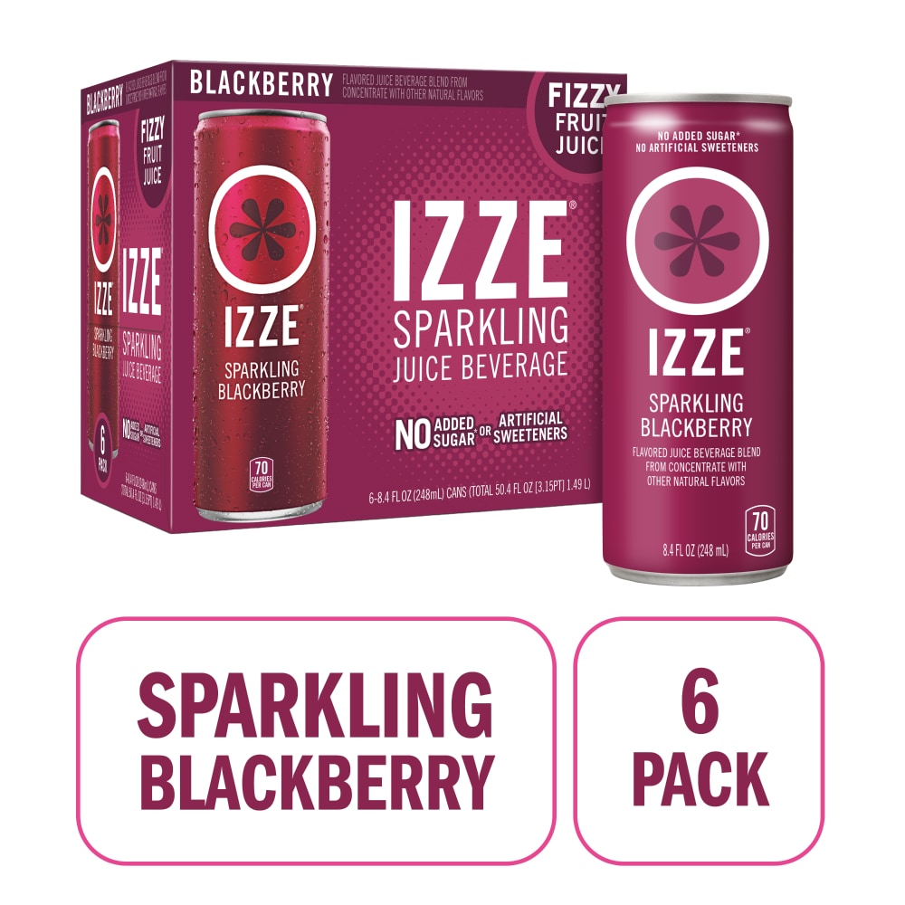 IZZE No Sugar Added Blackberry Sparkling Juice Beverage Blend