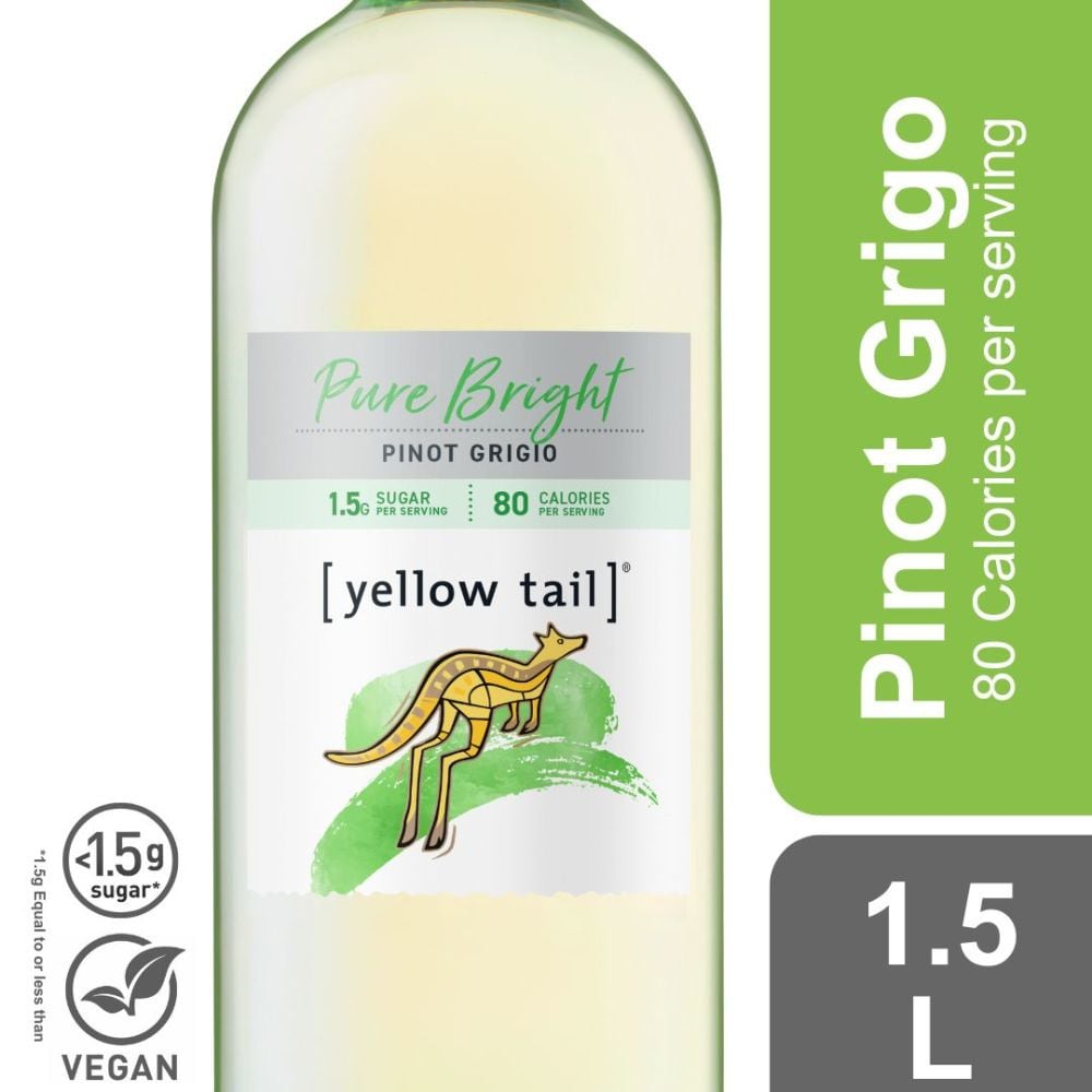 Yellow Tail Pure Bright Only 80 Calories Pinot Grigio Australia White Wine