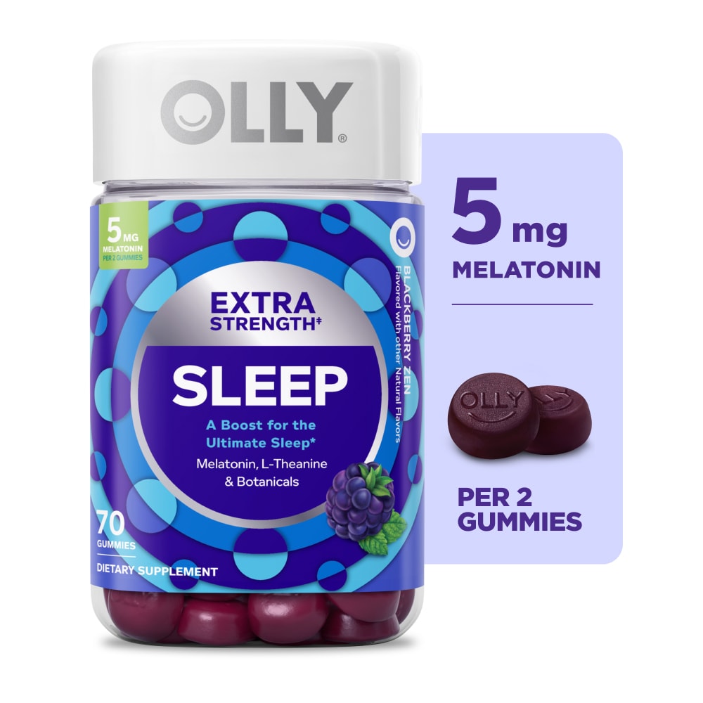 OLLY Extra Strength Sleep Blackberry Flavor Gummy Supplement Melatonin 5mg