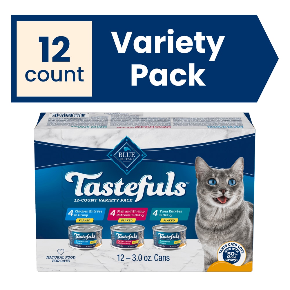 Blue Buffalo™ Tastefuls™ Natural Adult Cat Wet Food, Tuna, Chicken, Fish & Shrimp, Flaked