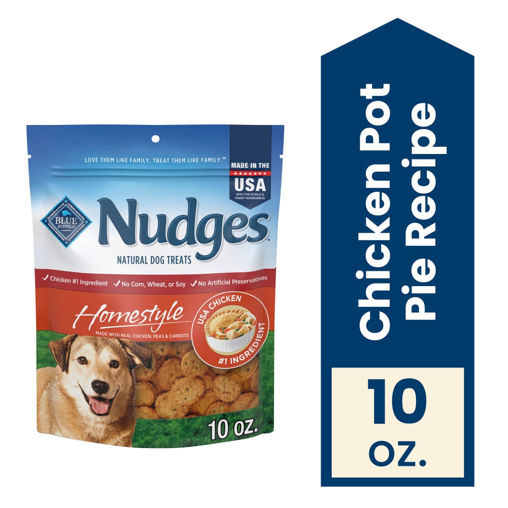 Blue Buffalo Nudges Homestyle Natural Dog Treats Chicken Peas, and Carrots