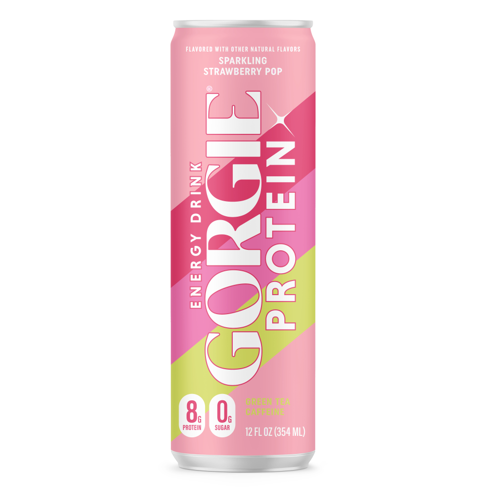 GORGIE Protein Energy Drink Sparkling Strawberry Pop 12 oz
