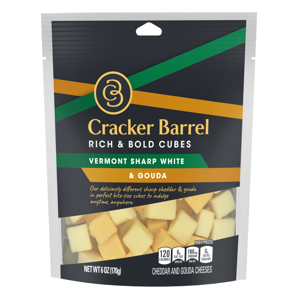 Cracker Barrel Vermont White Sharp Cheddar and Gouda Cubes