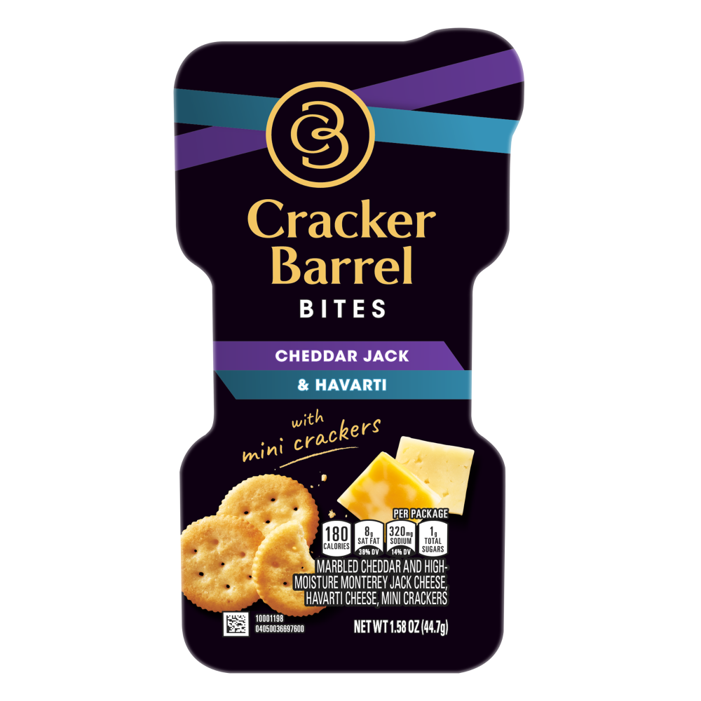Cracker Barrel Bites Cheddar Jack and Havarti with Mini Crackers