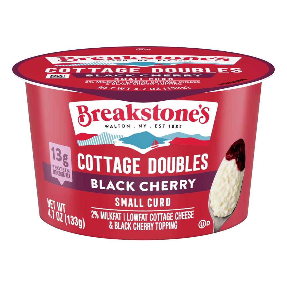 Breakstone’s Cottage Doubles Lowfat Cottage Cheese & Black Cherry Topping with 2% Milkfat