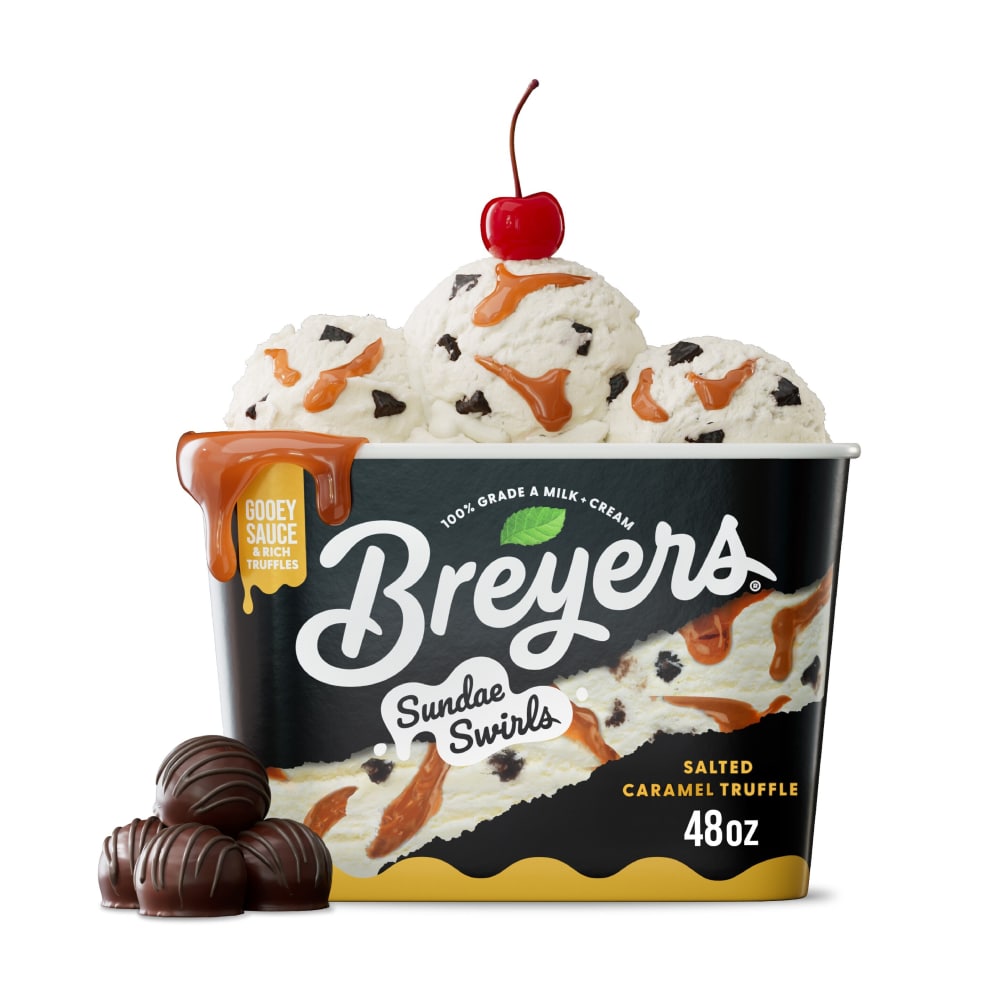 Breyers Sundae Swirls Salted Caramel Truffle 48 oz