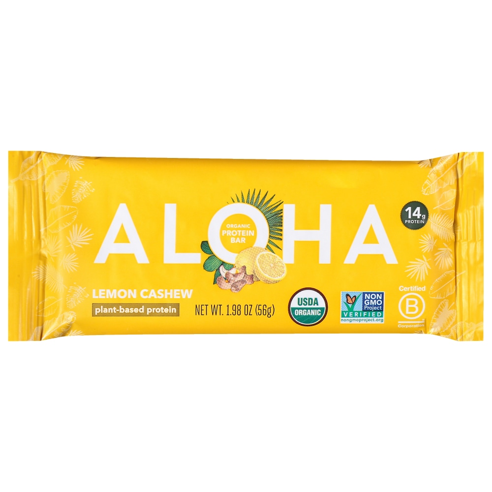 Aloha Organic Plant-Based Lemon Cashew Protein Bars