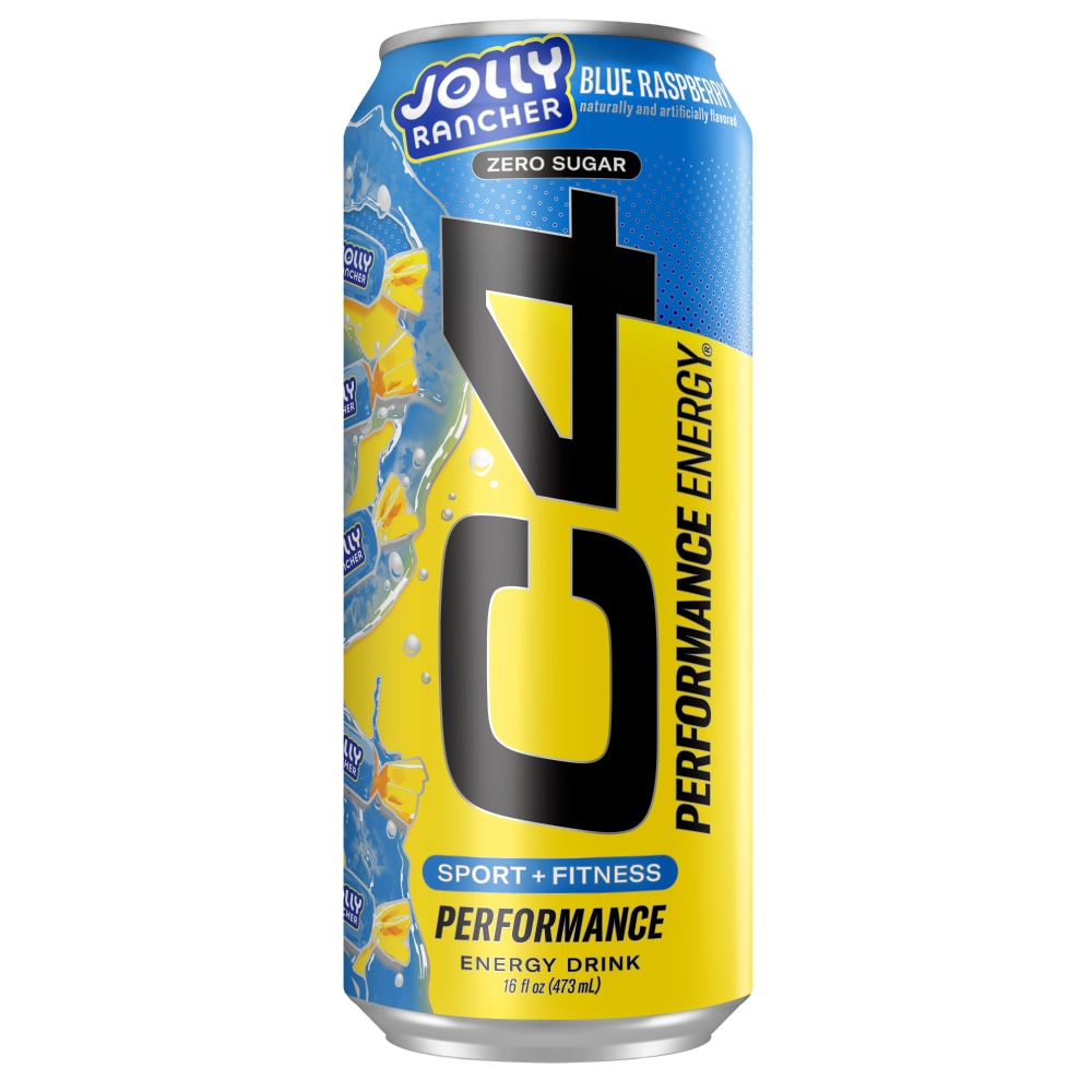 C4 Performance Jolly Rancher Blue Raspberry Energy Drink Can