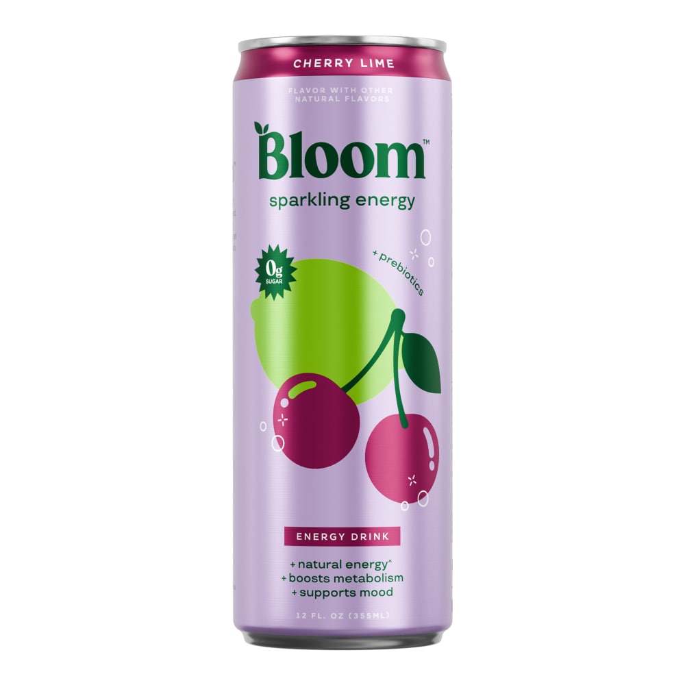 Bloom Cherry Lime + Prebiotics Sparkling Energy Drink Can