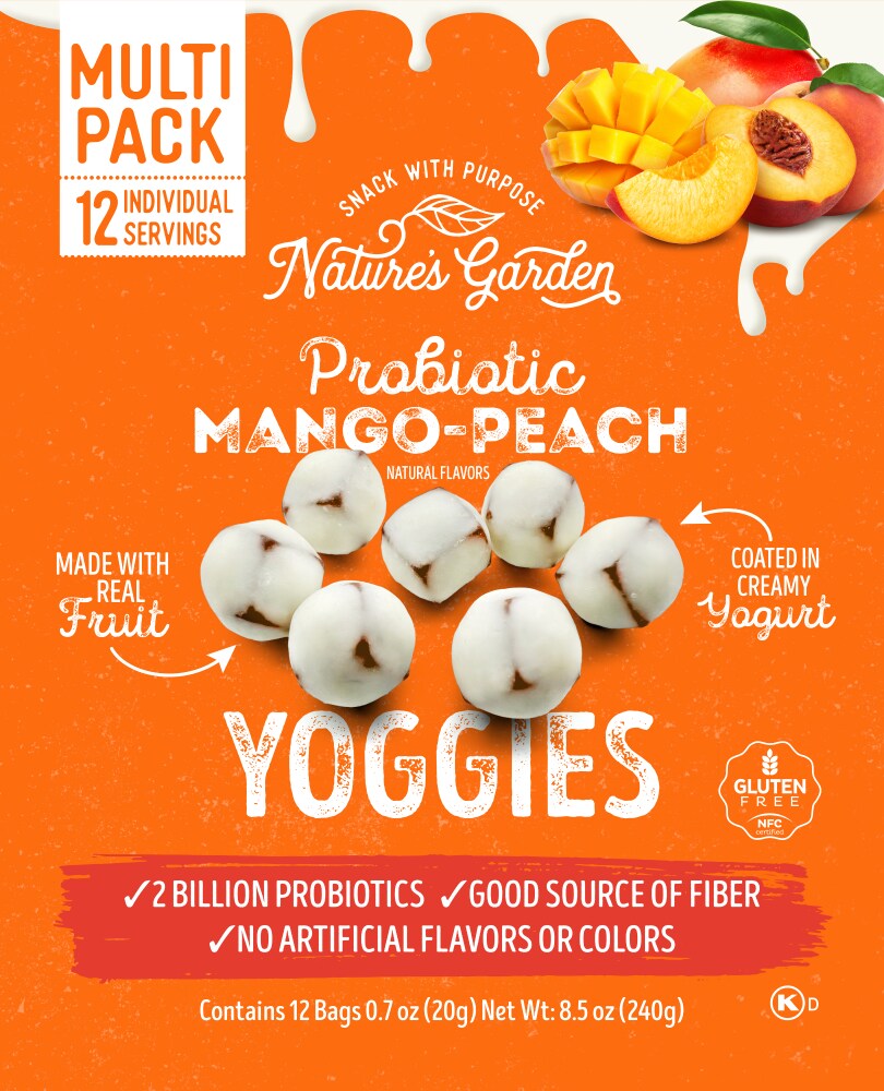 Nature’s Garden Probiotic Mango Peach Yoggies Snack Packs