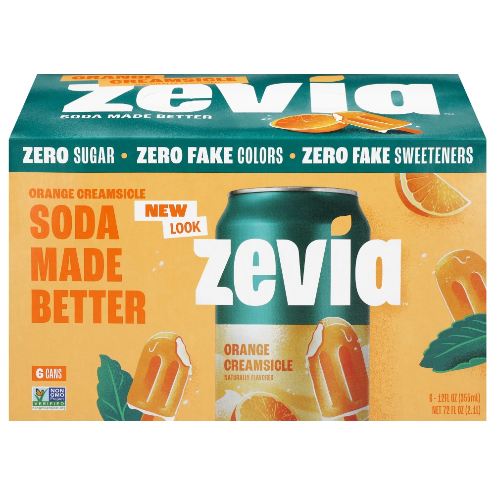 Zevia® Orange Creamsicle Zero Sugar Soda Cans