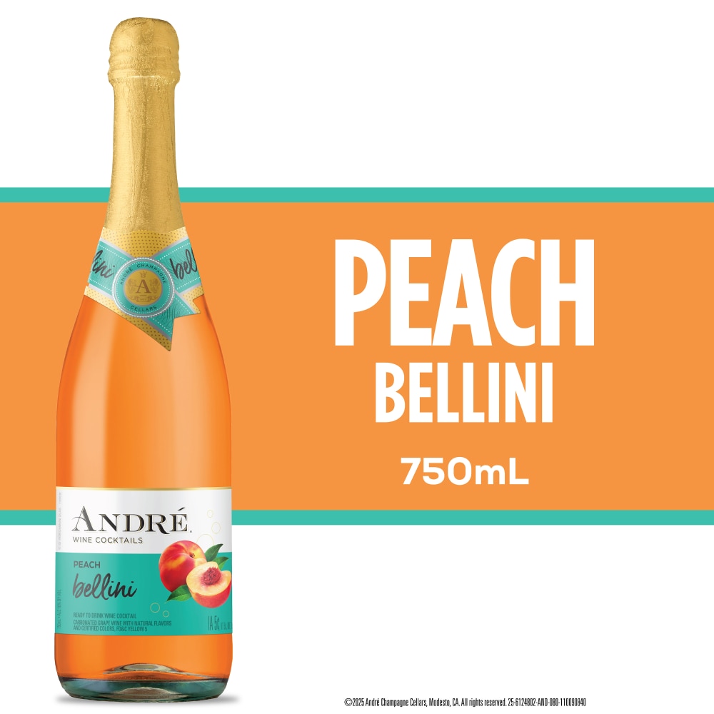 Andre Wine Cocktail Peach Bellini California Sparkling Wine