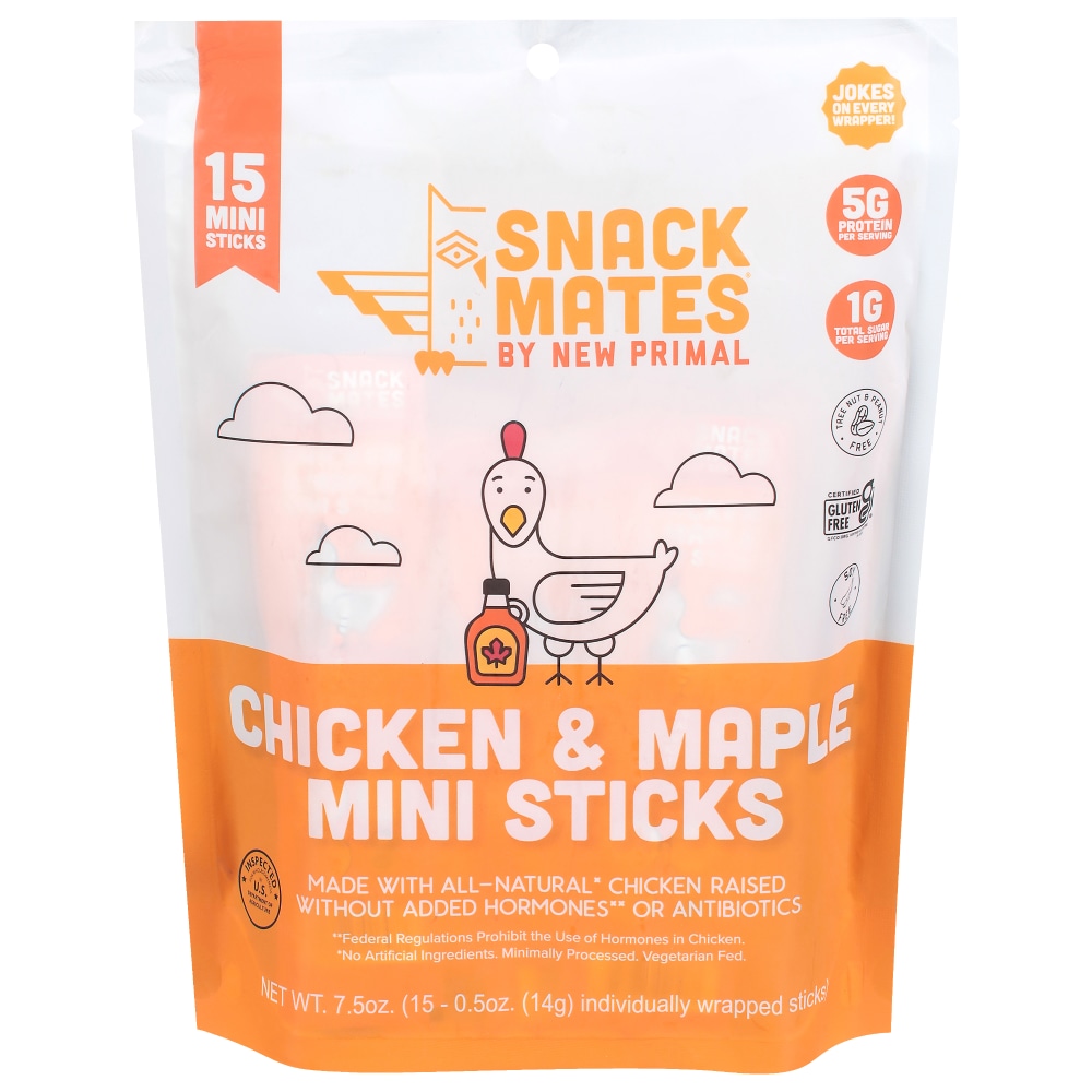 The New Primal Snack Mates® All Natural Chicken & Maple Mini Sticks