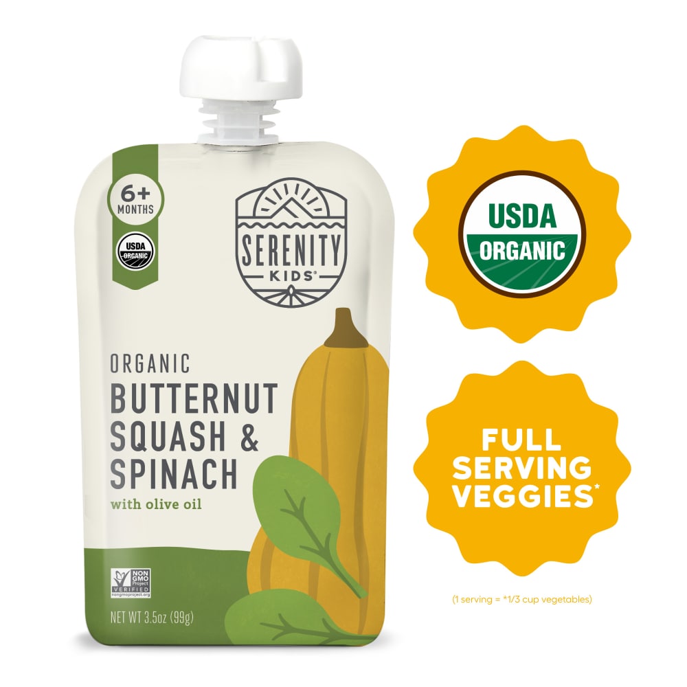 Serenity Kids Organic Butternut & Spinach with Organic Olive Oil Pouch