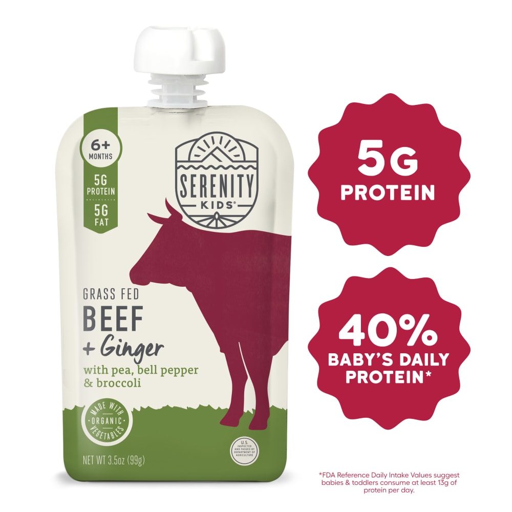 Serenity Kids Grass Fed Beef and Ginger with Organic Pea, Bell Pepper & Broccoli
