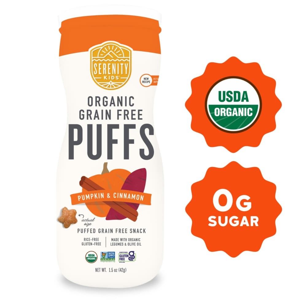 Serenity Kids Grain Free Puffs, Pumpkin & Cinnamon