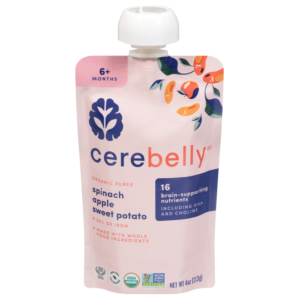 Cerebelly® Stage 2 Organic Spinach Apple Sweet Potato Baby Baby Food