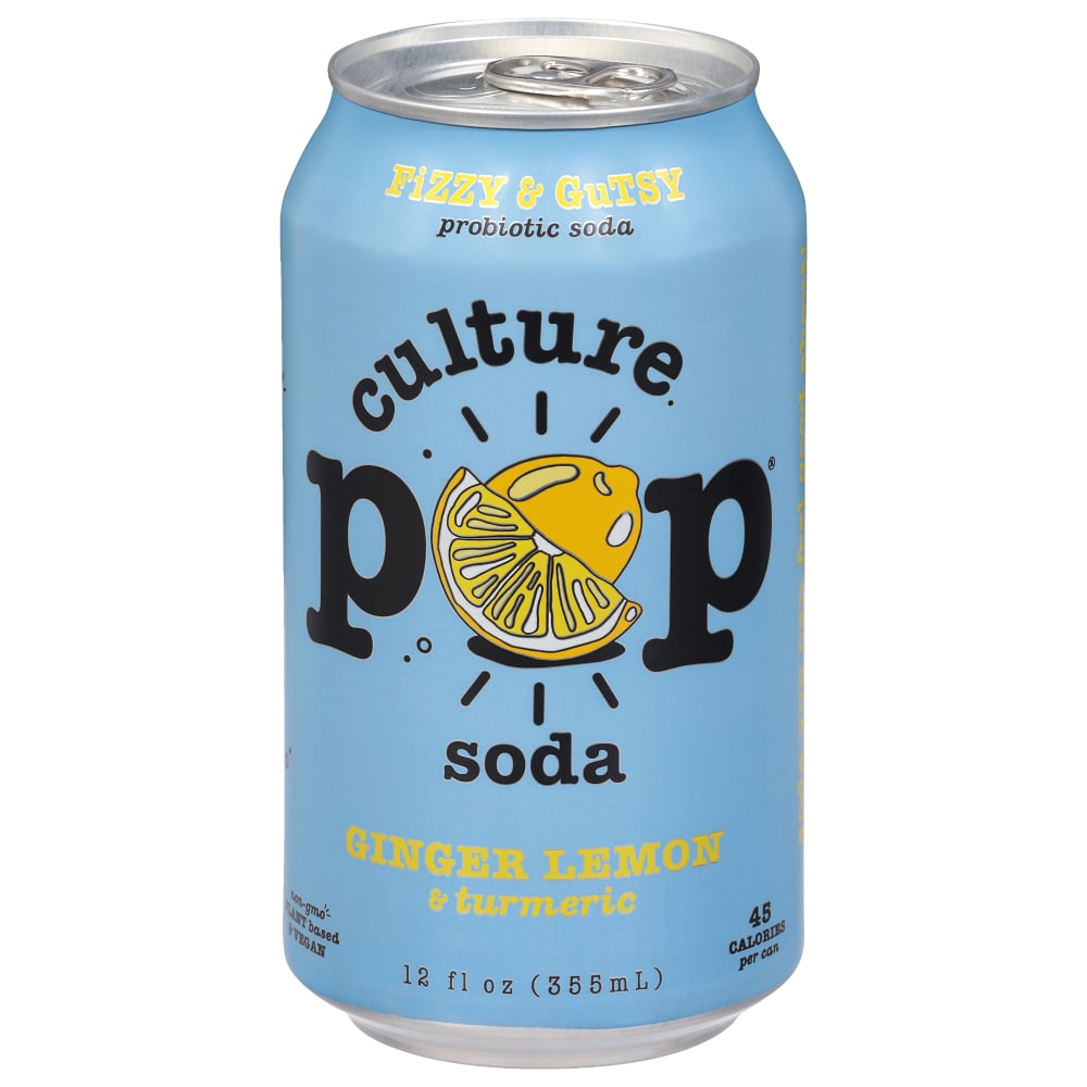 Culture Pop® Ginger Lemonade & Tumeric Fizzy & Gutsy Probiotic Soda
