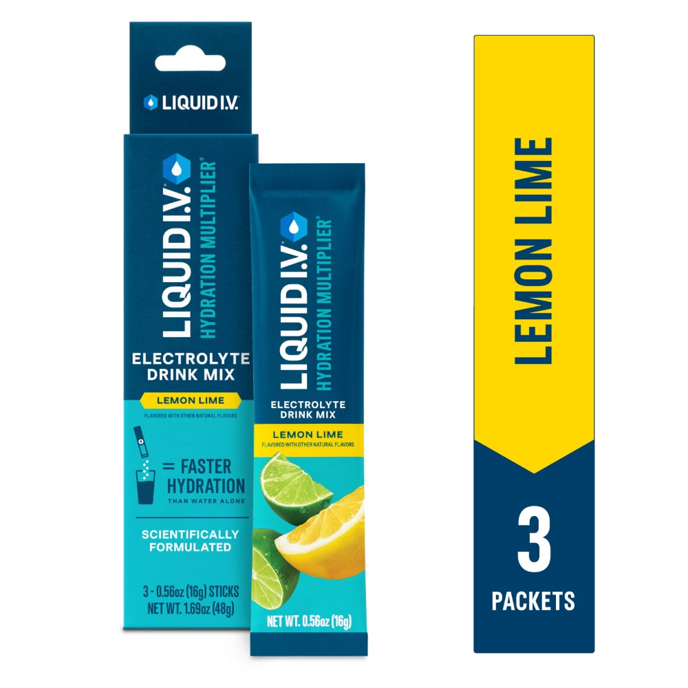 Liquid I.V. Hydration Multiplier Electrolytes Lemon Lime Drink Mix Packets